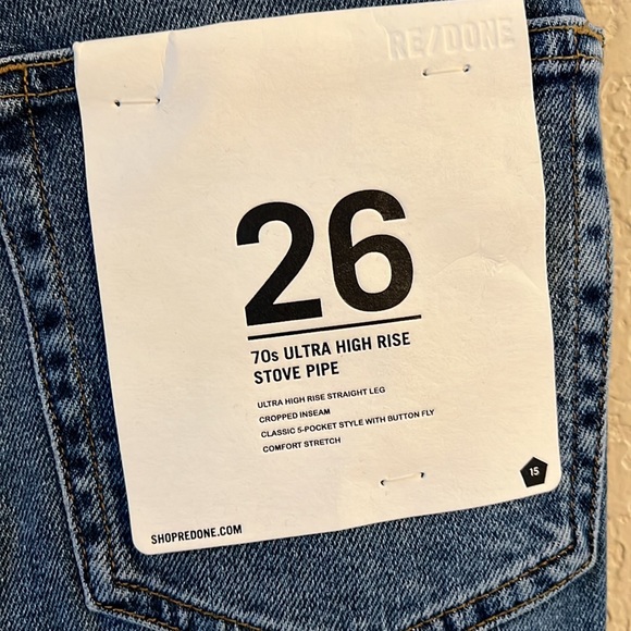 RE/DONE 70s Ultra High Rise stove pipe jeans vintage destroyed - Picture 10 of 13